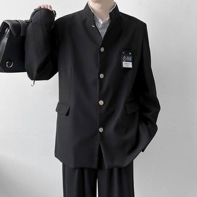 网红dk制服全套中山装男初中高中生热血高校服日系jk西服外套西装