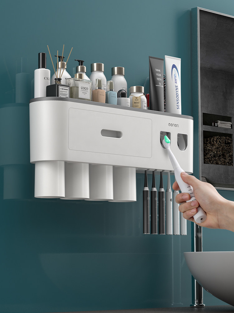 牙刷置物架刷牙杯漱口挂墙式卫生间免打孔壁挂网红收纳盒牙缸套装,橡塑材料及制品,其他塑料制品,淘宝优惠券,粉丝福利购,淘宝优惠卷