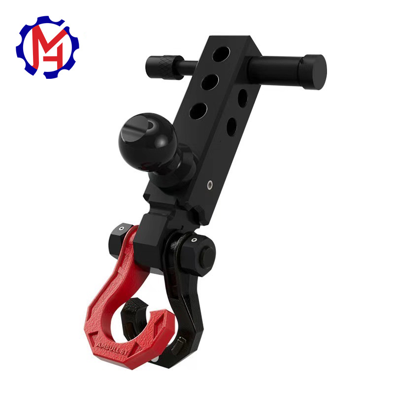 厂家新款 拖车钩加长实心方口臂球头可调节防盗U钩卸扣防盗锁套装