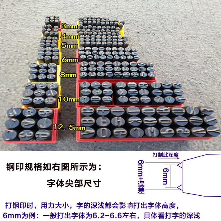 字母数字体钢印铭牌钢号码打刻电动车汽车摩托O车架号发动机号可