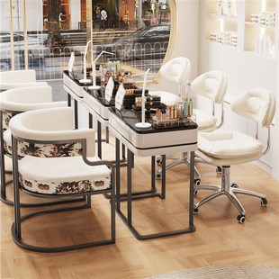 美甲椅子顾d客专用化妆椅单人靠背沙发椅轻奢高级感卧室梳妆台凳
