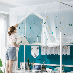 挡尘防蚊上下铺通用纱帐学生宿舍蚊帐经典老式单开门单人家用蚊帐