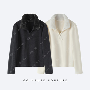 【格格来了】时尚百搭柔软亲肤半拉链立领修身保暖长袖打底衫