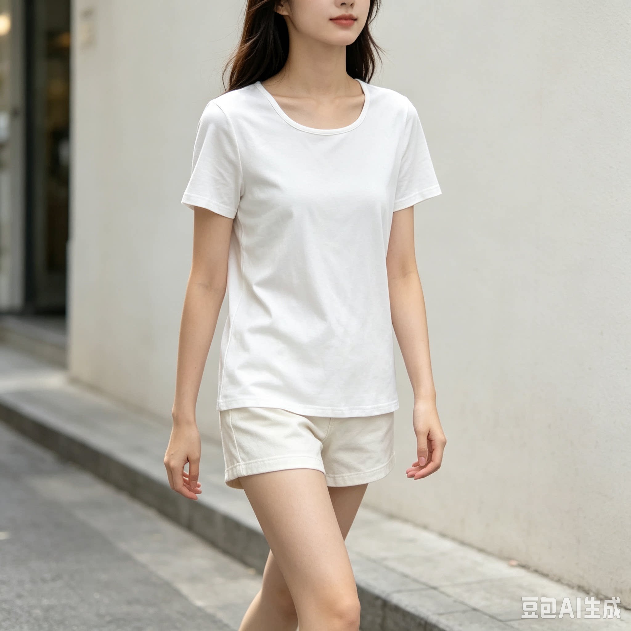 露锁骨方领小心机上衣宽松显瘦棉质白色t恤短袖女夏季新款女