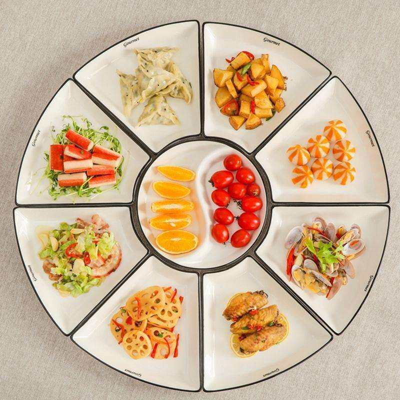 陶瓷碗碟盘套装家用拼盘餐具组合釉下彩碗盘套装高颜值盘子碗碗筷