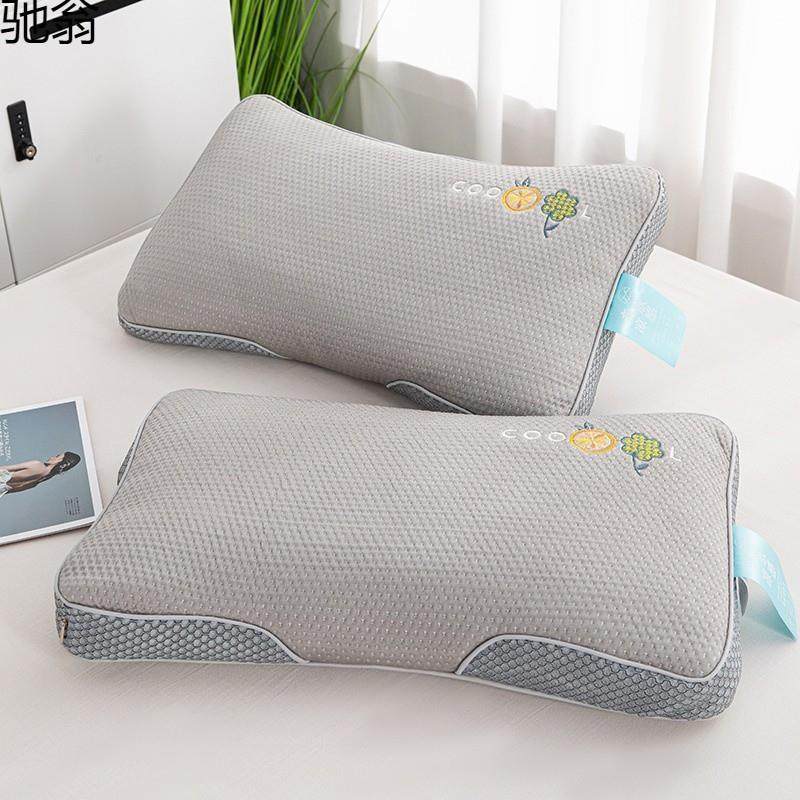 Q3Y夏季冰丝凉感豆豆枕头荞麦花草单人学生儿童透气枕芯中低枕可