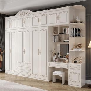 欧式衣柜六门现代简约经济型五门家用卧室家具四门三门雕花大衣柜