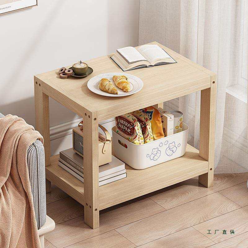 置物架实木家用客厅床头柜落地打印机收纳架承重木架子底座小桌子