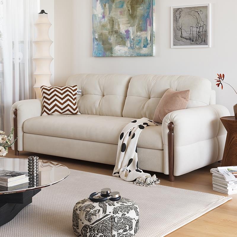 家具复古实木折叠沙发床2024新款小户型客厅双人沙发床