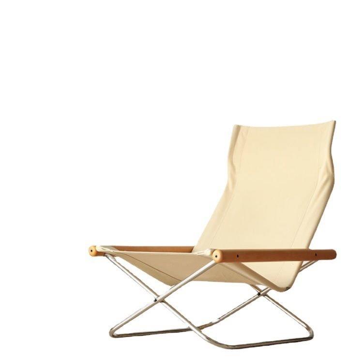 北欧阳台折叠椅休闲懒人家用躺椅日式午休折叠户外网红帆布椅子