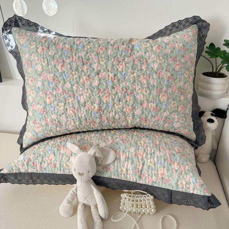 新款小清新花边纯棉夹棉枕套全棉家用枕头套48X74cm40X60cm50X80