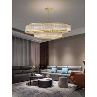 高端美式吊灯客厅主灯轻奢风别墅大厅双层水晶灯卧室餐厅灯具大全