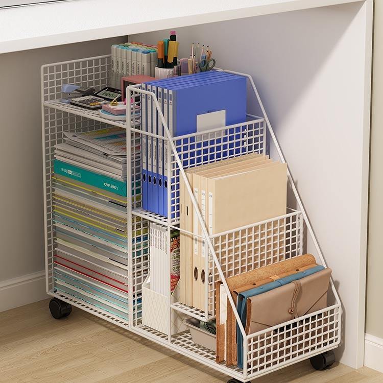 办公室桌下收纳柜落地多层置物架4文件夹档案资料分类整理工位神