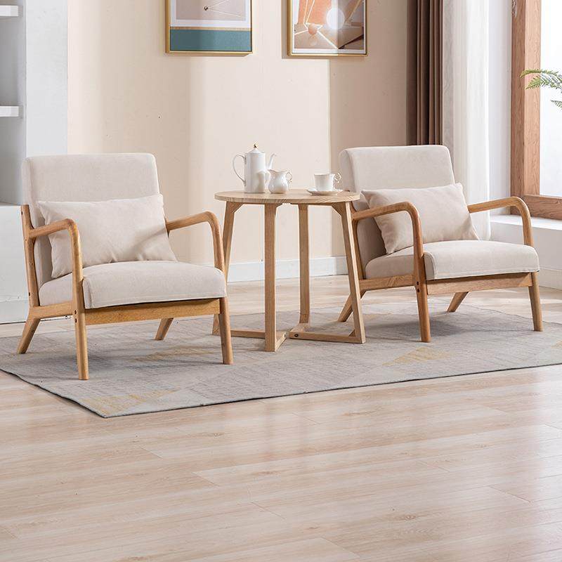 沙发极简现代单人双人茶几组合北欧小户型卧室阳台客厅原木懒人椅