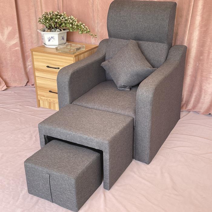 手动款沙发可放平美甲沙发修脚凳做脚甲椅泡脚足浴床单人洗脚按摩