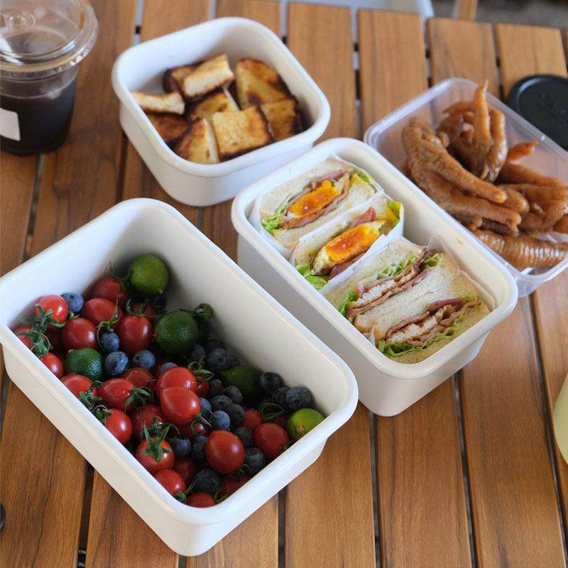 搪瓷长方保鲜盒冰箱保存盒储物盒保鲜容器黄油盒带TPE盖