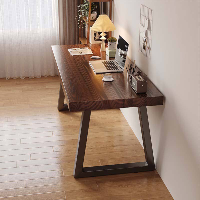 实木桌子工作台卧室办公桌简约现代电脑桌家用长方形双人书桌