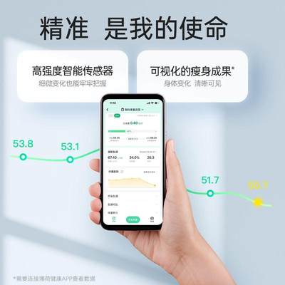 薄荷健康智能电子秤小型体重秤精准测算人体脂减肥家用宿舍耐用