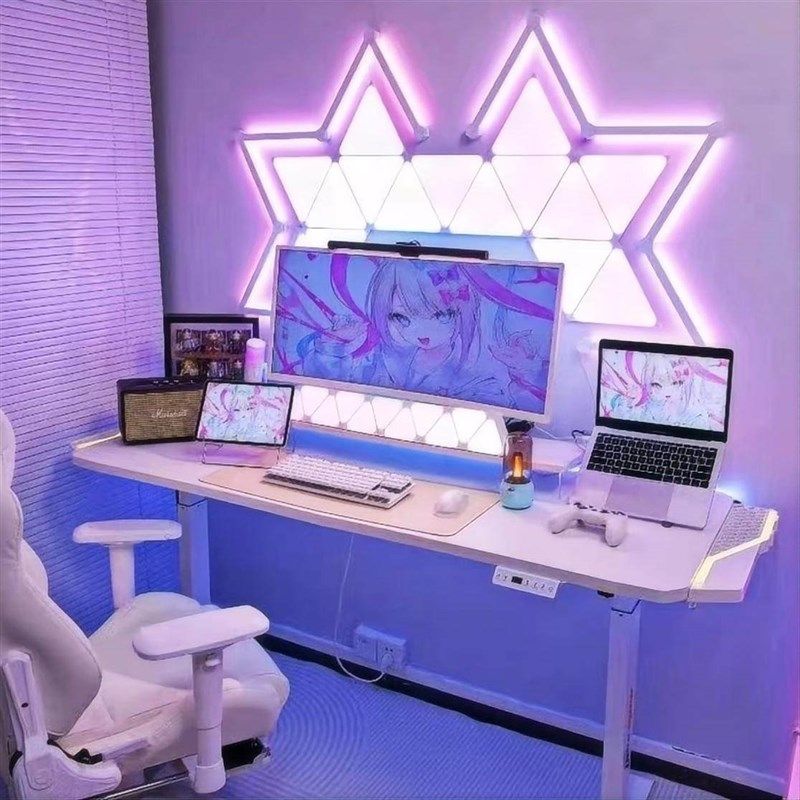 德国智能奇光板幻彩自由拼接氛围灯房装饰拾音律动量子三角灯桌搭