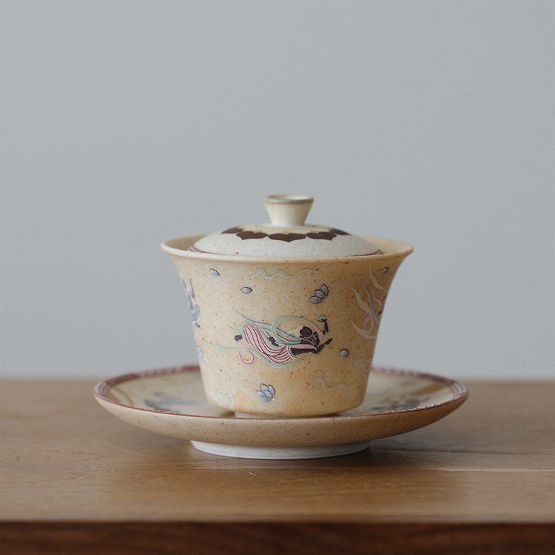 闻说敦煌月下霓裳盖碗茶具套装整套家用古典高档送礼功夫茶具