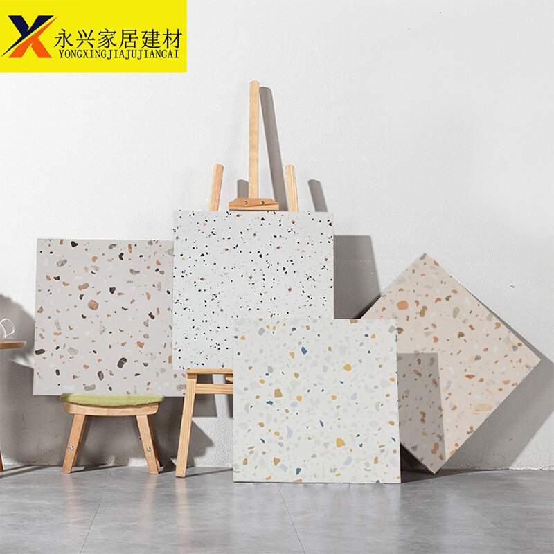 600x600彩色水磨石网红地板砖客厅厨房卫生间浴室墙地砖庭院瓷砖