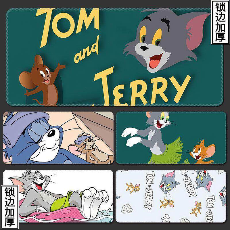猫和老鼠超大锁边加厚男女生键盘鼠标垫电脑办公游戏动漫卡通桌垫