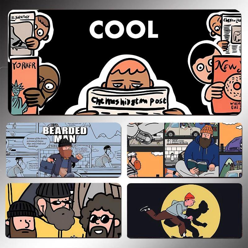 欧美插画鼠标垫超大号男生加厚电竞游戏键盘垫学生宿舍笔记本桌垫