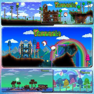 泰拉瑞亚鼠标垫超大号游戏电脑Terraria泰拉TR键盘垫桌垫专业订制