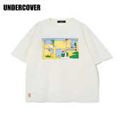 男女同款 UNDERCOVER卡通印花直筒短袖 T恤 米色