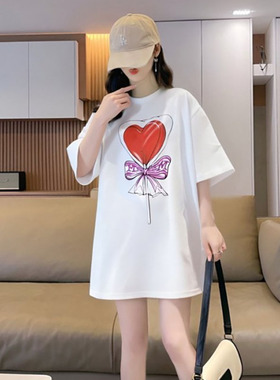 MSGM好物爱心图案印花精选棉质短袖圆领春夏T恤 女款休闲轻奢时尚