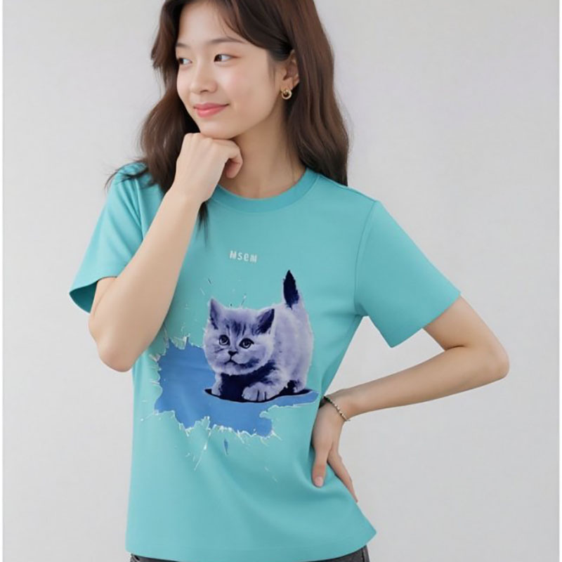 全新未使用MSGM女士短袖T恤