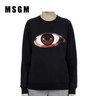 MSGM全新可爱甜美卫衣女宽松圆领百搭长袖外套