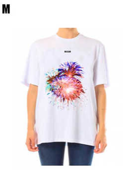 MSGM白色圆领短袖T恤