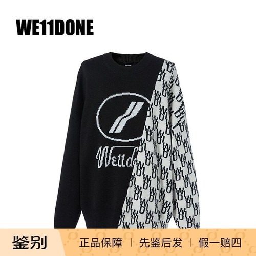 WE11贷黑白拼接羊毛衫针织衫