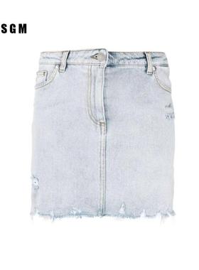 MSGM女式水洗牛仔短裙