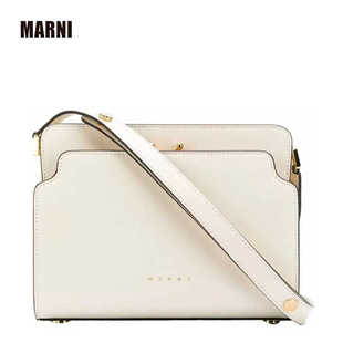 MARNI全新女包白色牛皮单肩斜挎包
