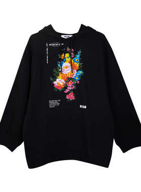 全新未使用MSGM连帽卫衣女宽松情侣加绒帽衫衣服