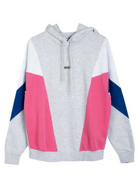 全新未使用MSGM多色拼接徽标连帽卫衣