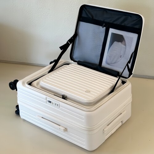 德国大容量侧开口行李箱静音扩展20寸登机箱翻盖拉杆箱女PC旅行箱