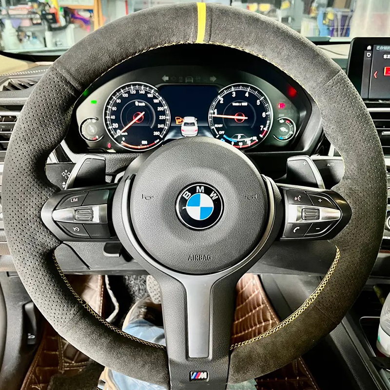 宝马M3M4/3系2系X6真皮方向盘套