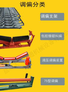 槽型35度45度托辊支架组YYTP-S-1400胶带输送自动调偏器 下调偏托