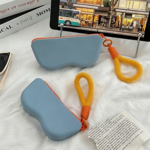 糖果撞色眼镜袋墨镜太阳镜保护套收纳包旅行便携手提硅胶眼镜盒