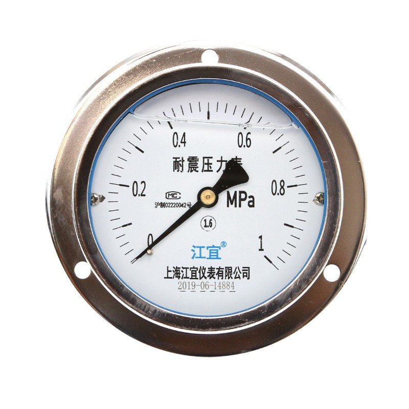 N100Z边轴向带接耐震压力表0-1.6/2.5MPa背XT抗震油压表