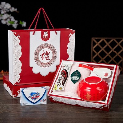 白事回礼丧事谢礼全棉毛巾寿碗丧葬礼盒套装殡葬答谢礼追悼会礼品