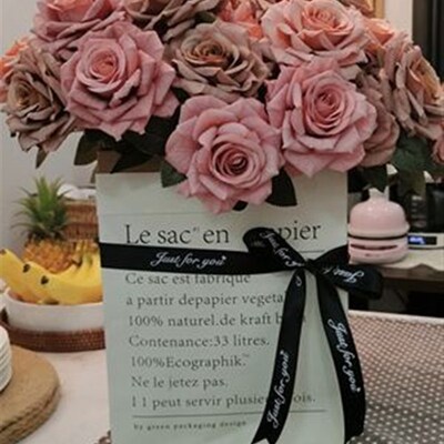 极速7Heads roses simulation flower Vintage autumn rose bouqu