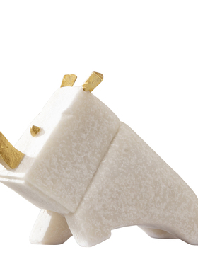 创意砂岩动物摆件简约白色吉象办公室摆设北欧风酒柜家居软装饰品