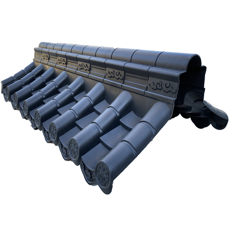 加厚加高围墙瓦双面墙头瓦树脂瓦仿古一体瓦仿古塑料瓦围墙压顶瓦