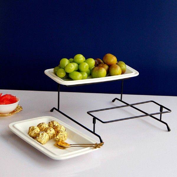 Multilayer Serving Platter Decorative Metal Rack Plate Dish