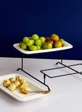 Multilayer Serving Platter Decorative Metal Rack Plate Dish