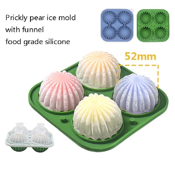 3D Cactus Ice Molds 2 Inch Large Ice Cube Trays Make 4